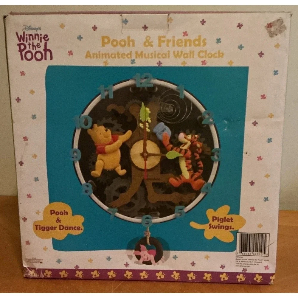 Disney‎ Pooh And Friends Animated Musical Wall Clock In Box Vintage RARE